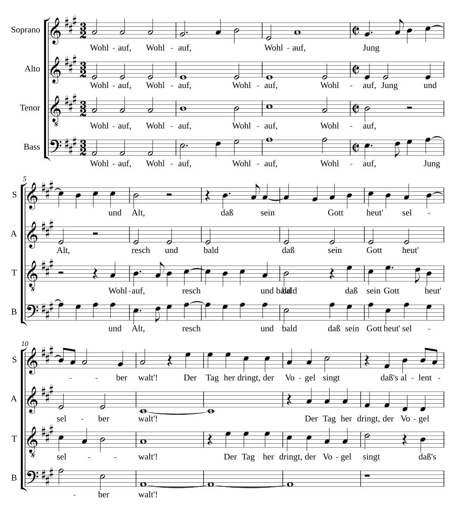 Вперёд, вперёд, юные и старые (Wohlauf, wohlauf Jung und Alt)