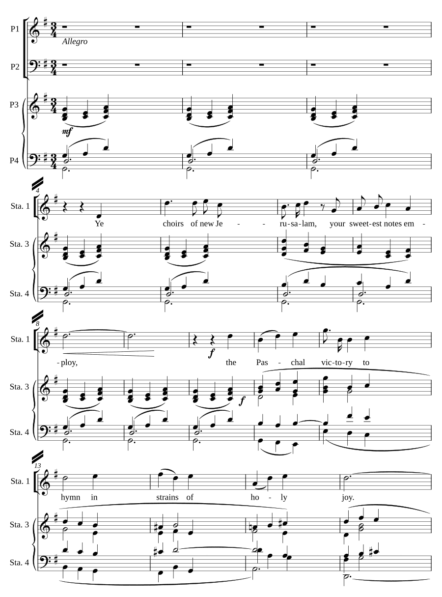 Хоры нового Иерусалима (Ye choirs of new Jerusalem)