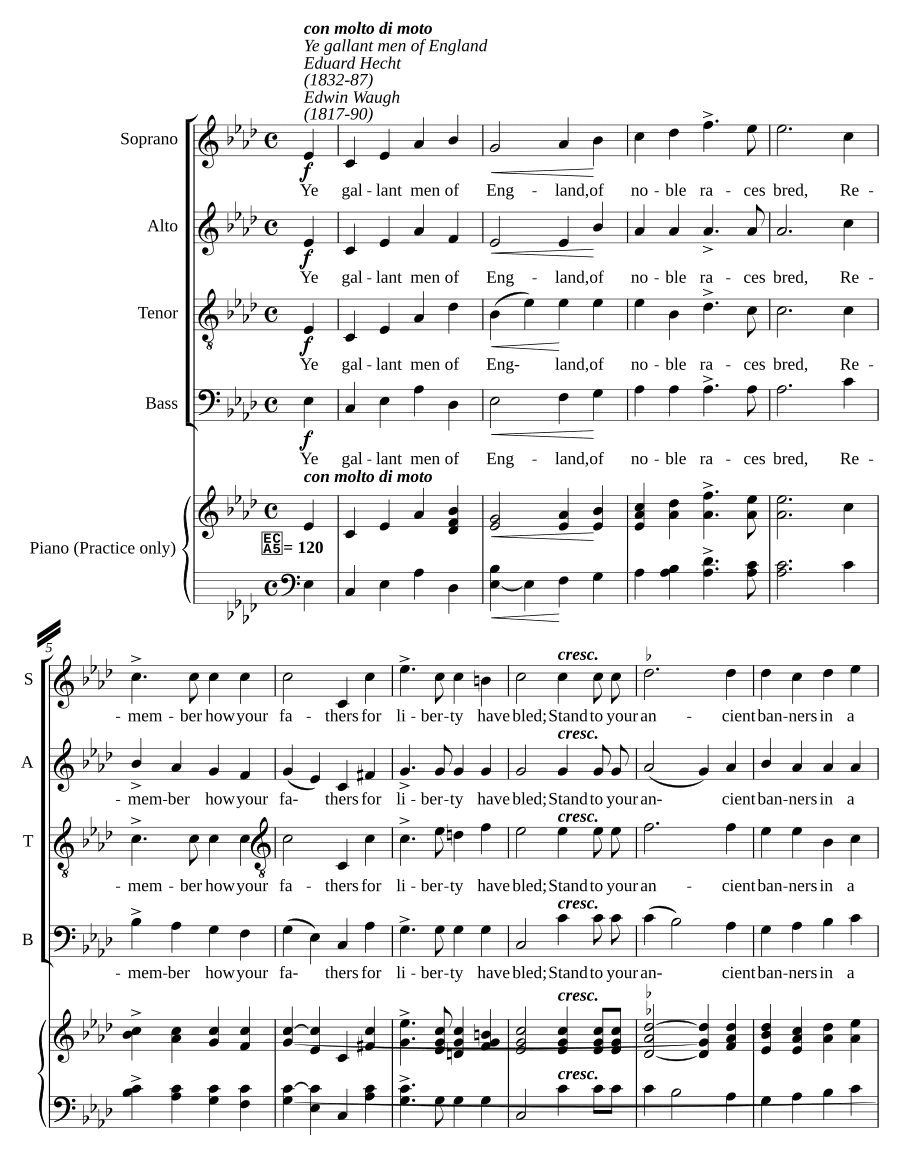 О доблестные люди Англии, соч. 28, № 1 (Ye gallant men of England, Op.28 no.1)