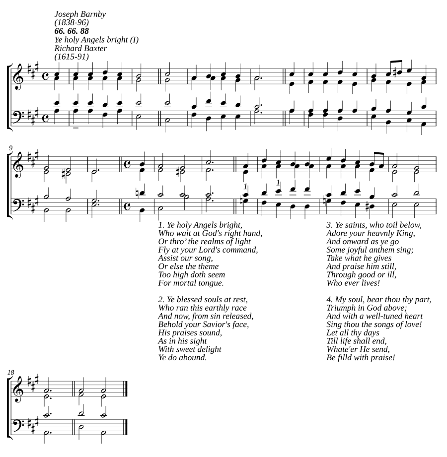 О, святые ангелы светлые (Ye holy Angels bright)