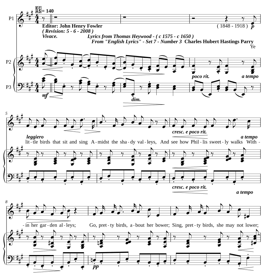 Маленькие птички, которые сидят и поют (Ye little birds that sit and sing)