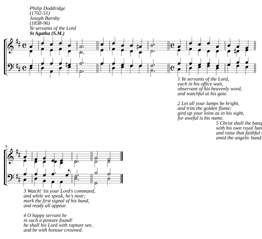 Служители Господа (Ye servants of the Lord)