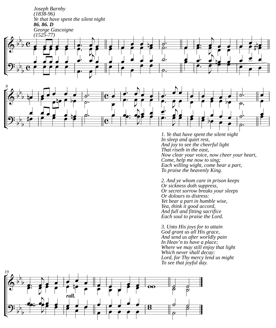 Вы, кто провели тихую ночь (Ye that have spent the silent night)